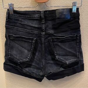 ONE X ONETEASPOON Harlets Stretchy Dark Gray Black High Rise Jean Shorts Size 25